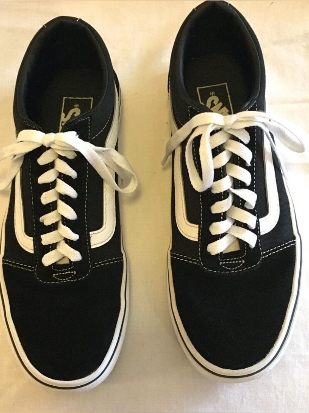 Vans Black and White Low-Top Skate Sneakers